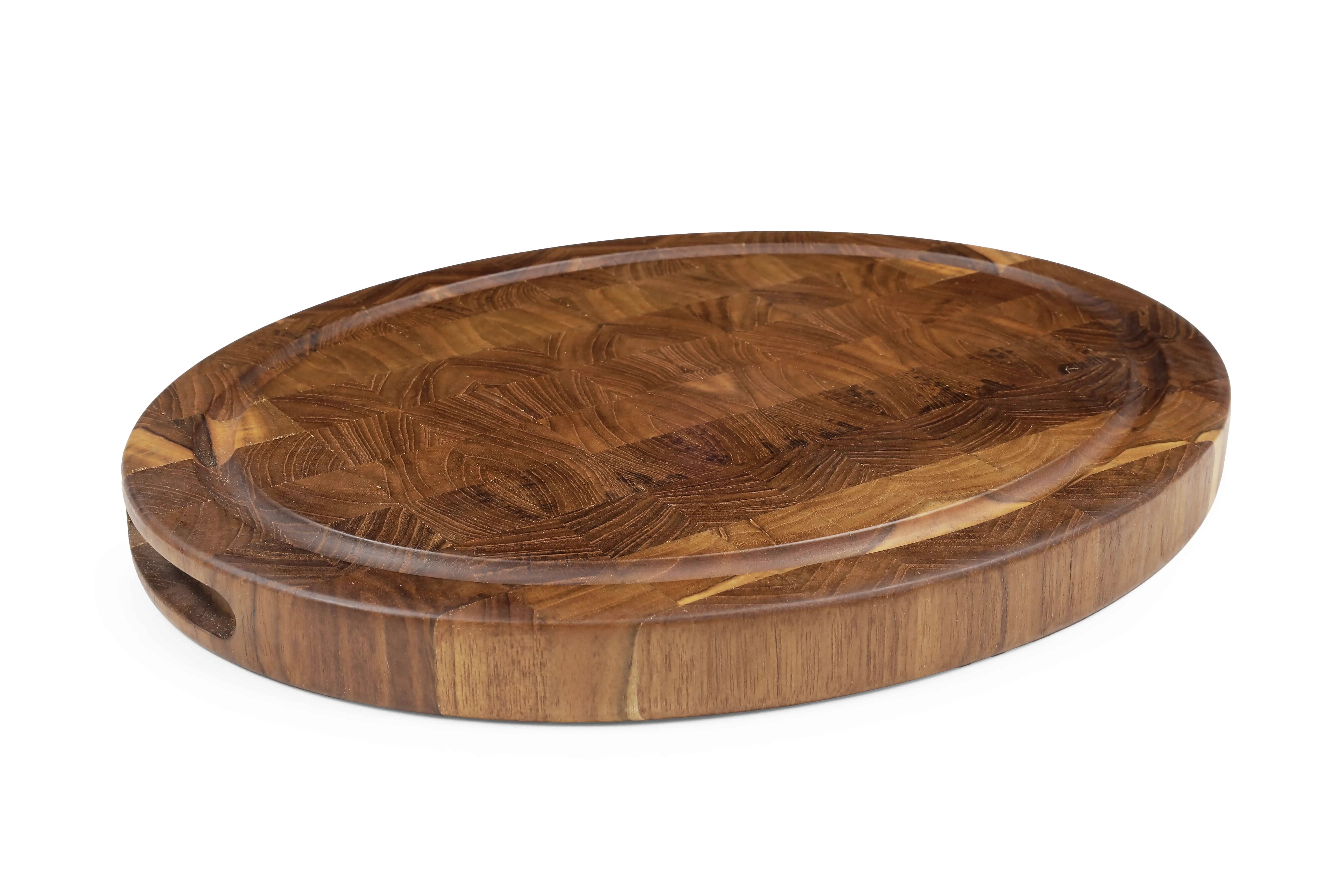 MIRRORED END GRAIN BUTCHERS BLOCK W CANAL [L]