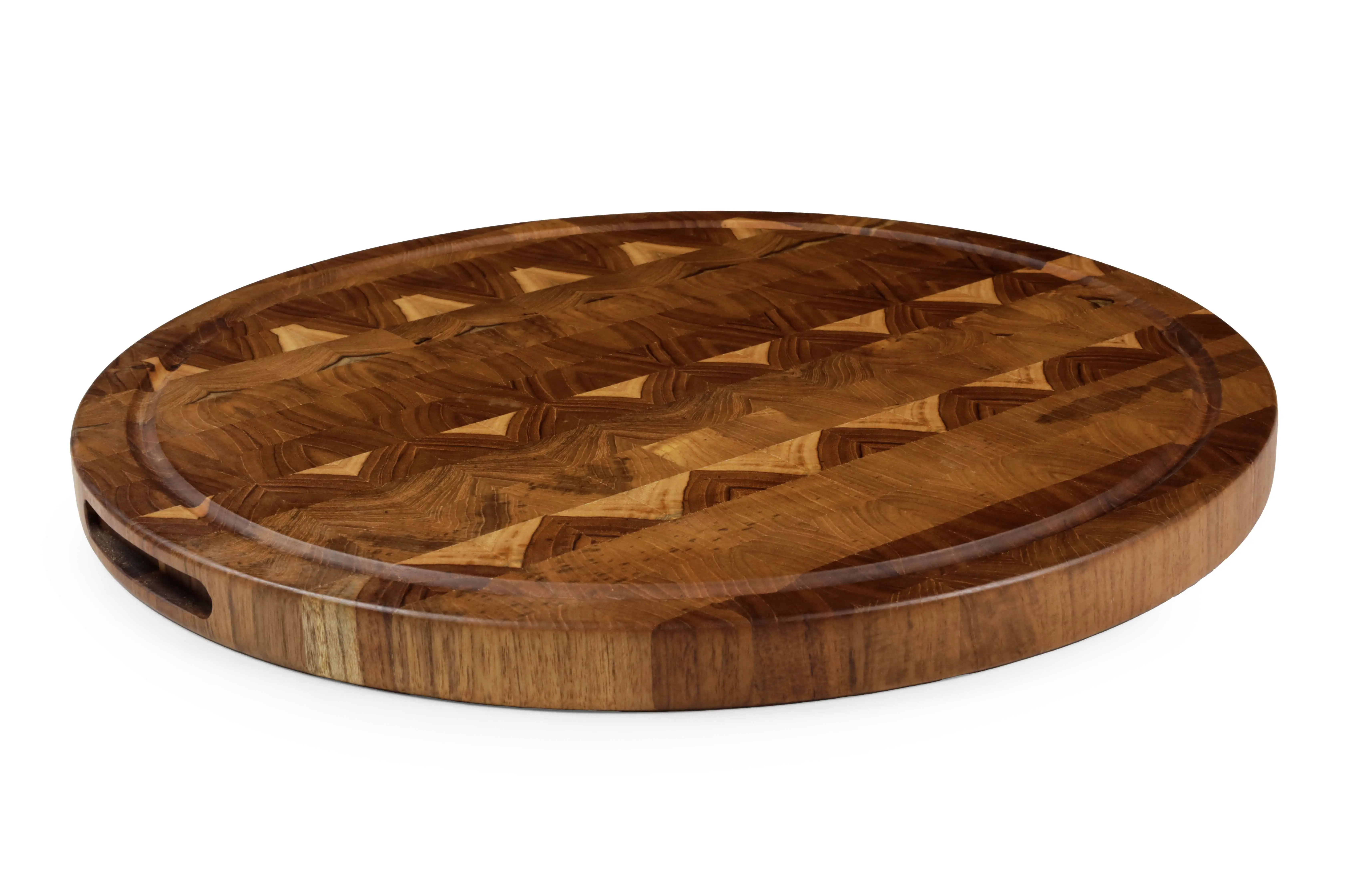 MIRRORED END GRAIN BUTCHERS BLOCK W CANAL [L]
