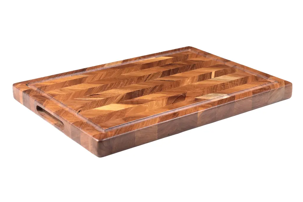 Rectangular Chevron Cutting Board With Juice Canal