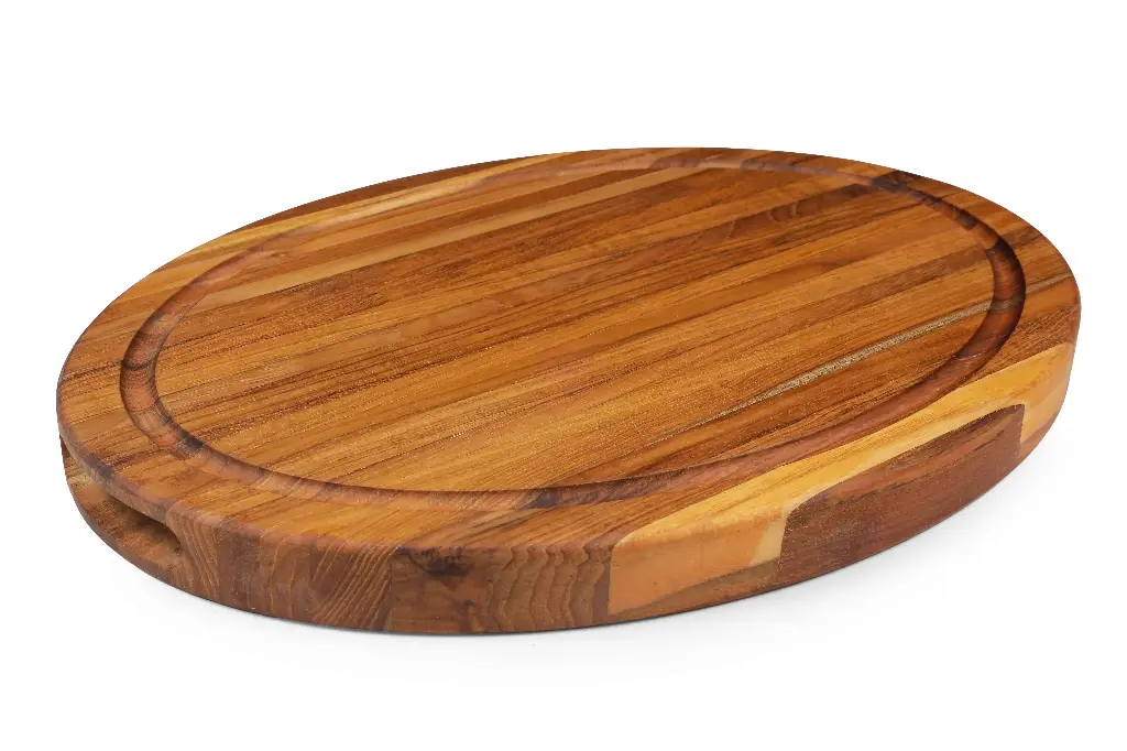 Oval Cutting Butcher Block With Juice Canal