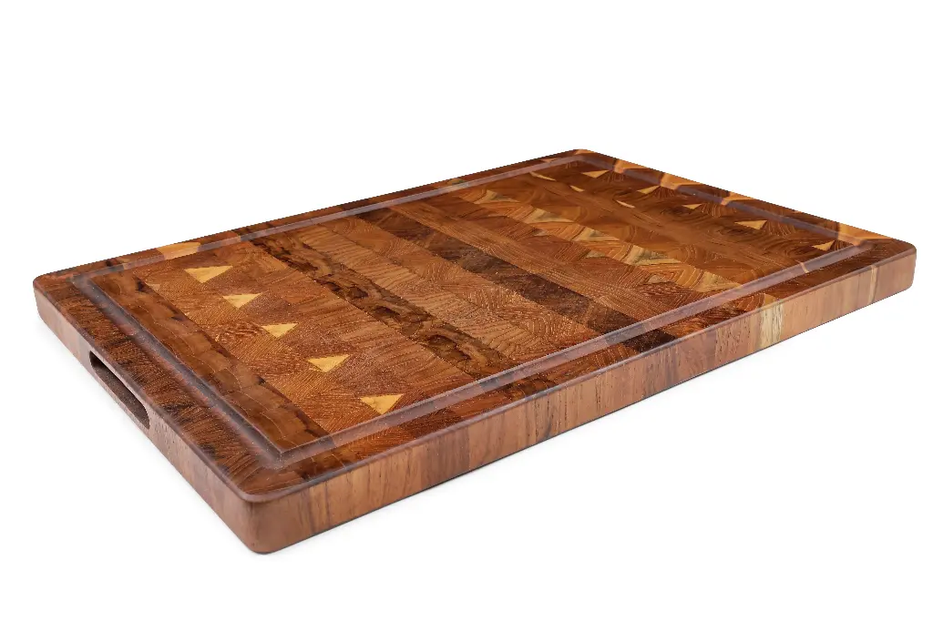 Rectangular Book Match Butcher Block With Juice Canal