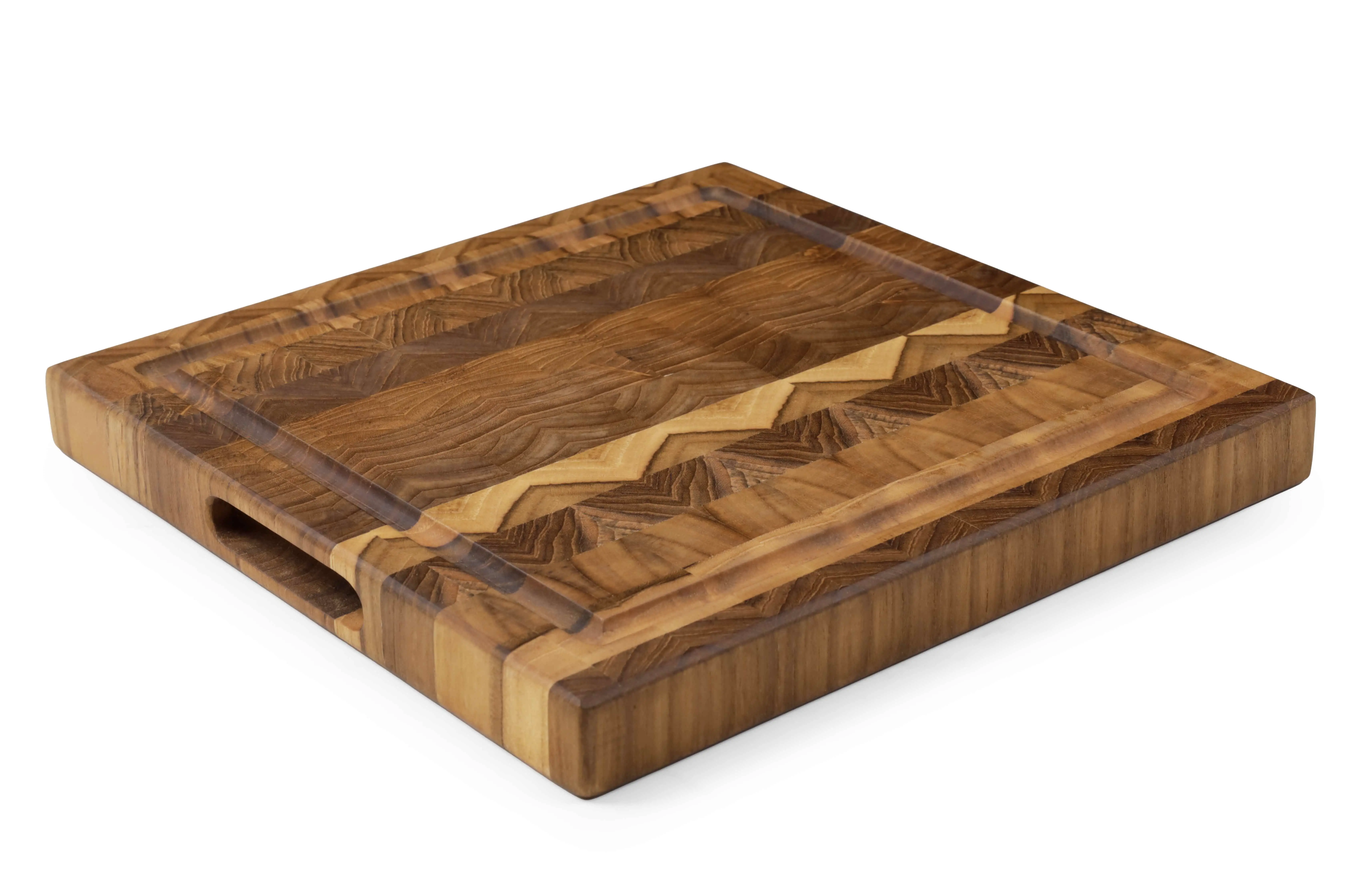[BCM015] MIRRORED END GRAIN BUTCHERS BLOCK W CANAL [M]